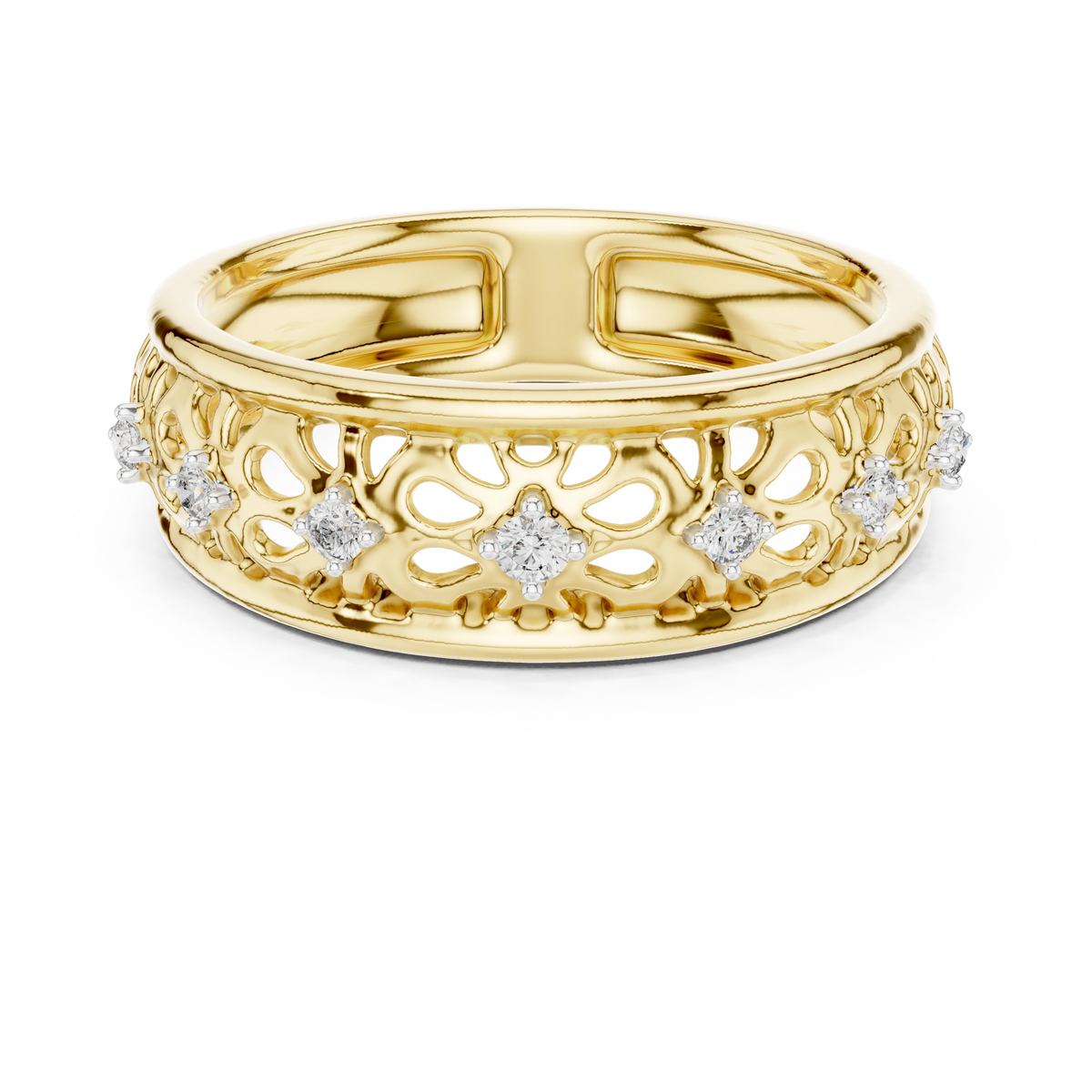 Floral Trellis Eternity Band