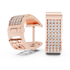 Aurevia Luxe Wide Pave Panel Huggie Earrings