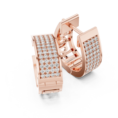 Aurevia Luxe Wide Pave Panel Huggie Earrings