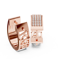 Aurevia Luxe Wide Pave Panel Huggie Earrings