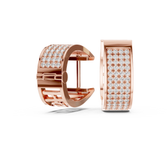 Aurevia Luxe Wide Pave Panel Huggie Earrings