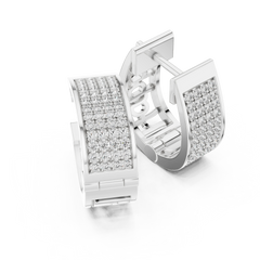 Aurevia Luxe Wide Pave Panel Huggie Earrings
