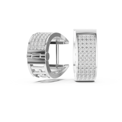 Aurevia Luxe Wide Pave Panel Huggie Earrings