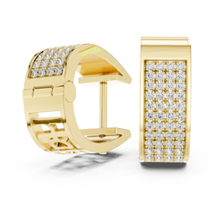 Aurevia Luxe Wide Pave Panel Huggie Earrings