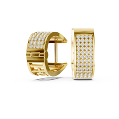 Aurevia Luxe Wide Pave Panel Huggie Earrings