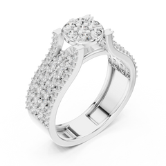 Aurevia Imperial Round Cluster Signet Ring
