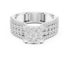 Aurevia Imperial Round Cluster Signet Ring
