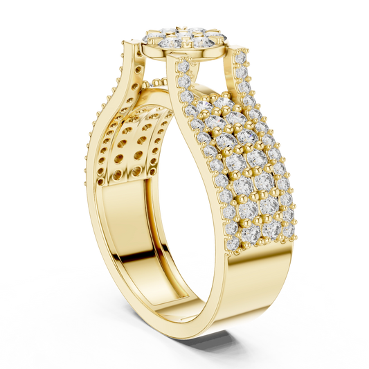 Aurevia Imperial Round Cluster Signet Ring