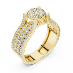 Aurevia Imperial Round Cluster Signet Ring