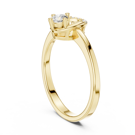 Aurevia Modern Open Oval Loop Diamond Ring