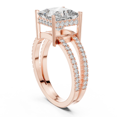 Aurevia Architectural Princess Split-Shank Diamond Ring