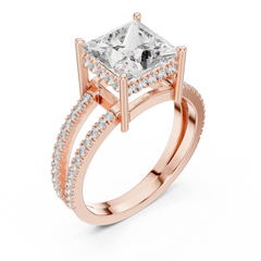Aurevia Architectural Princess Split-Shank Diamond Ring