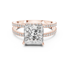Aurevia Architectural Princess Split-Shank Diamond Ring
