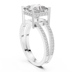 Aurevia Architectural Princess Split-Shank Diamond Ring