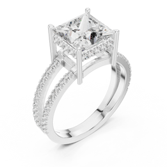 Aurevia Architectural Princess Split-Shank Diamond Ring