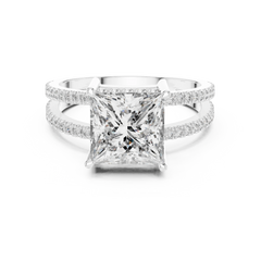 Aurevia Architectural Princess Split-Shank Diamond Ring