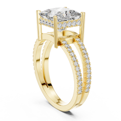 Aurevia Architectural Princess Split-Shank Diamond Ring