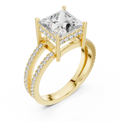 Aurevia Architectural Princess Split-Shank Diamond Ring