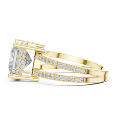 Aurevia Architectural Princess Split-Shank Diamond Ring