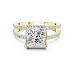 Aurevia Architectural Princess Split-Shank Diamond Ring