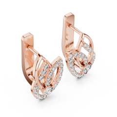 Aurevia Ethereal Interlaced Leaf Diamond Earrings