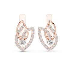 Aurevia Ethereal Interlaced Leaf Diamond Earrings
