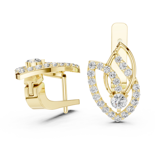 Ethereal Interlaced Leaf Diamond Earrings