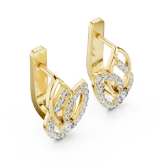 Aurevia Ethereal Interlaced Leaf Diamond Earrings