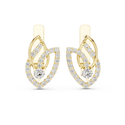 Ethereal Interlaced Leaf Diamond Earrings