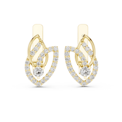 Aurevia Ethereal Interlaced Leaf Diamond Earrings