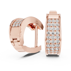 Aurevia Classic Triple-Row Pave Huggie Earrings