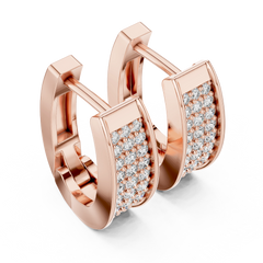 Aurevia Classic Triple-Row Pave Huggie Earrings