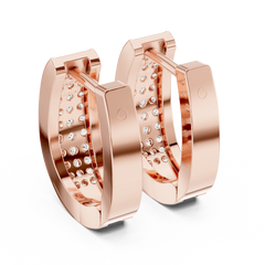 Aurevia Classic Triple-Row Pave Huggie Earrings