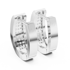Aurevia Classic Triple-Row Pave Huggie Earrings
