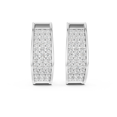 Aurevia Classic Triple-Row Pave Huggie Earrings