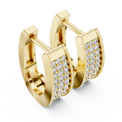 Aurevia Classic Triple-Row Pave Huggie Earrings