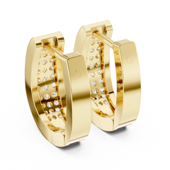 Aurevia Classic Triple-Row Pave Huggie Earrings
