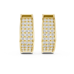 Aurevia Classic Triple-Row Pave Huggie Earrings