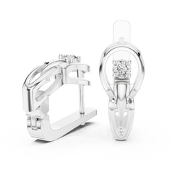 Aurevia Modern Sculptural Floating Solitaire Earrings