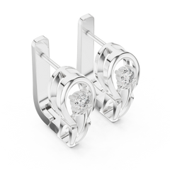 Aurevia Modern Sculptural Floating Solitaire Earrings