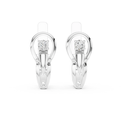 Aurevia Modern Sculptural Floating Solitaire Earrings