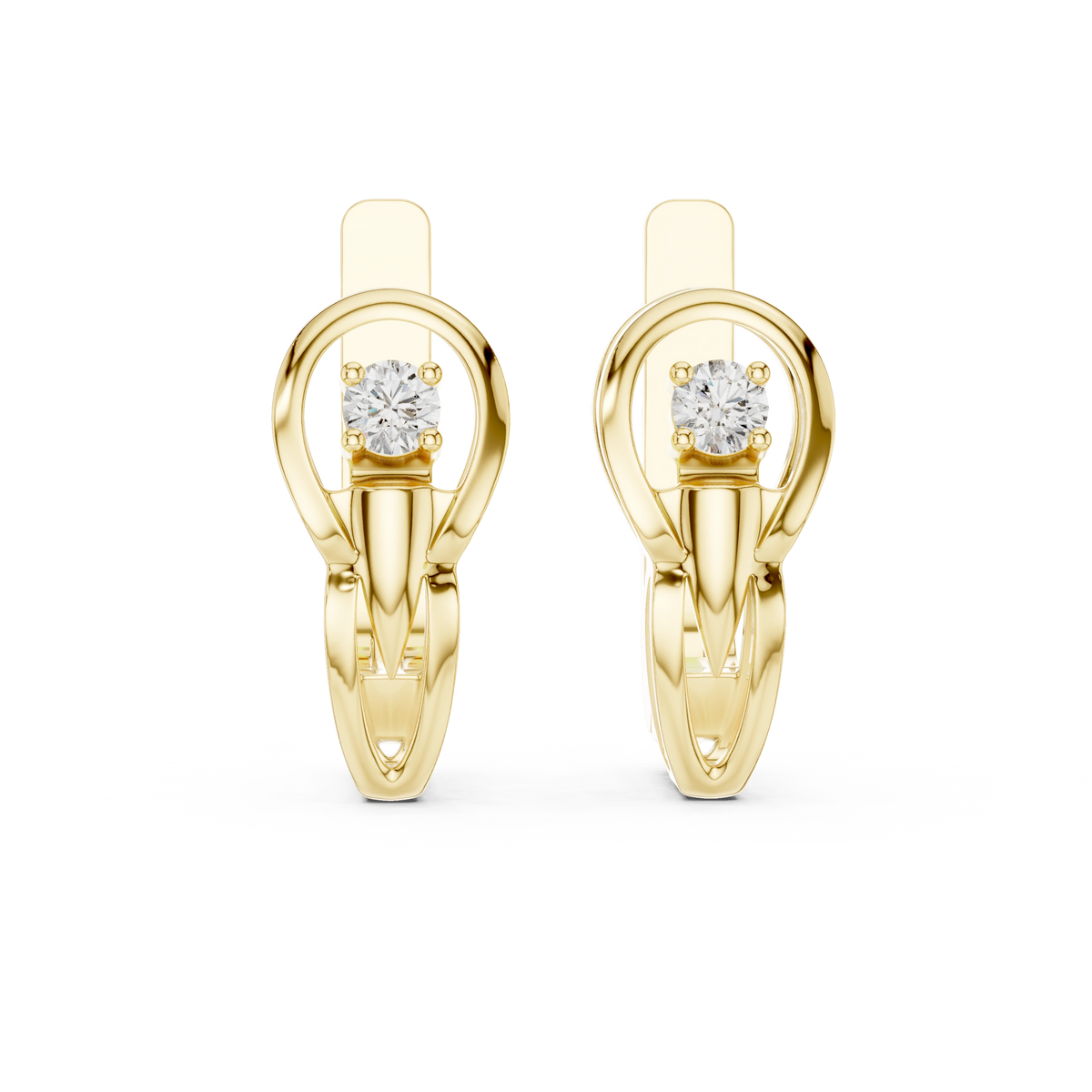Aurevia Modern Sculptural Floating Solitaire Earrings