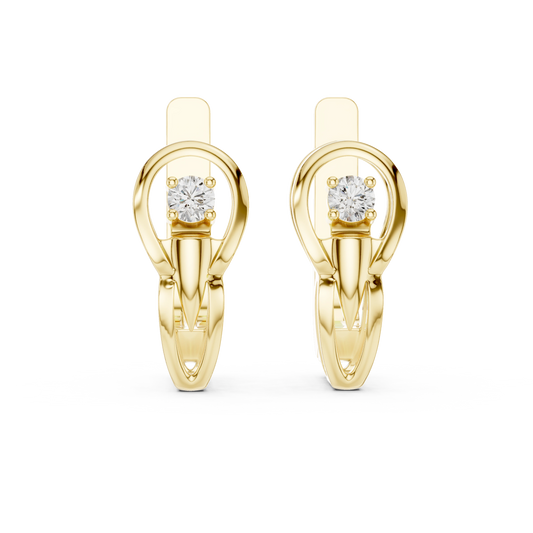 Modern Sculptural Floating Solitaire Earrings