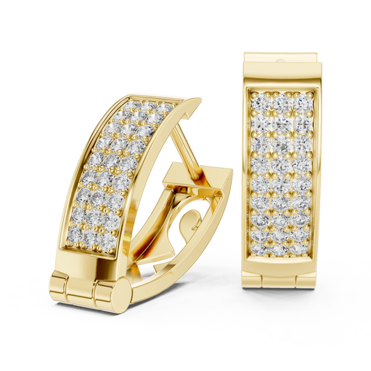 Modern Sculptural Floating Solitaire Earrings