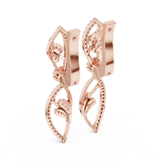 Aurevia Modern Rectangular Pave Huggie Earrings