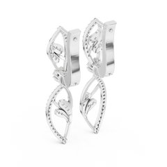 Aurevia Modern Rectangular Pave Huggie Earrings