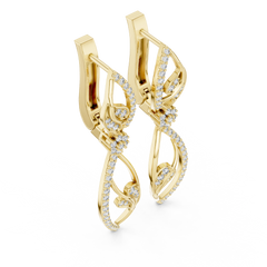 Aurevia Modern Rectangular Pave Huggie Earrings
