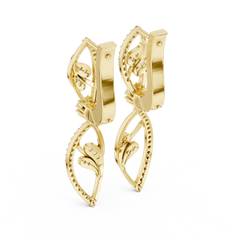 Aurevia Modern Rectangular Pave Huggie Earrings