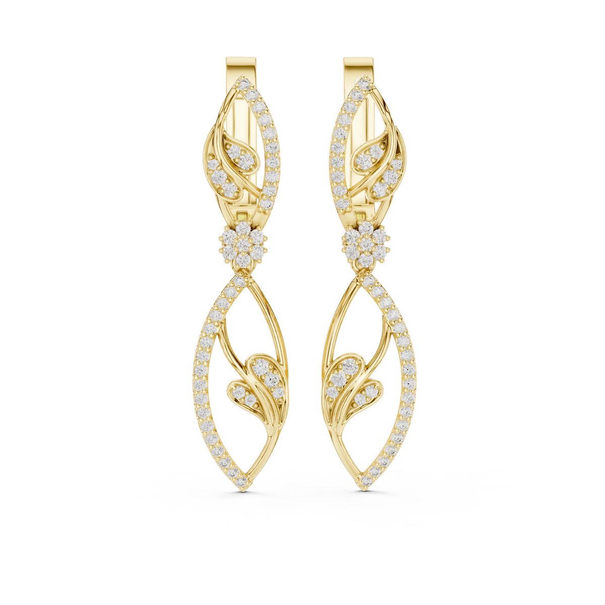 Aurevia Modern Rectangular Pave Huggie Earrings