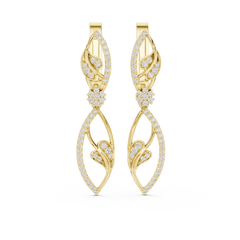 Aurevia Modern Rectangular Pave Huggie Earrings